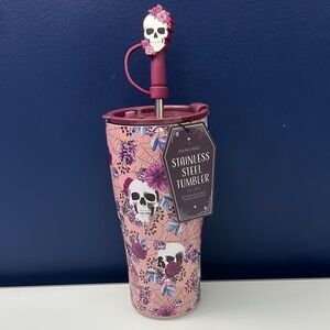 NWT Floral Skulls Halloween Insulated Tumbler